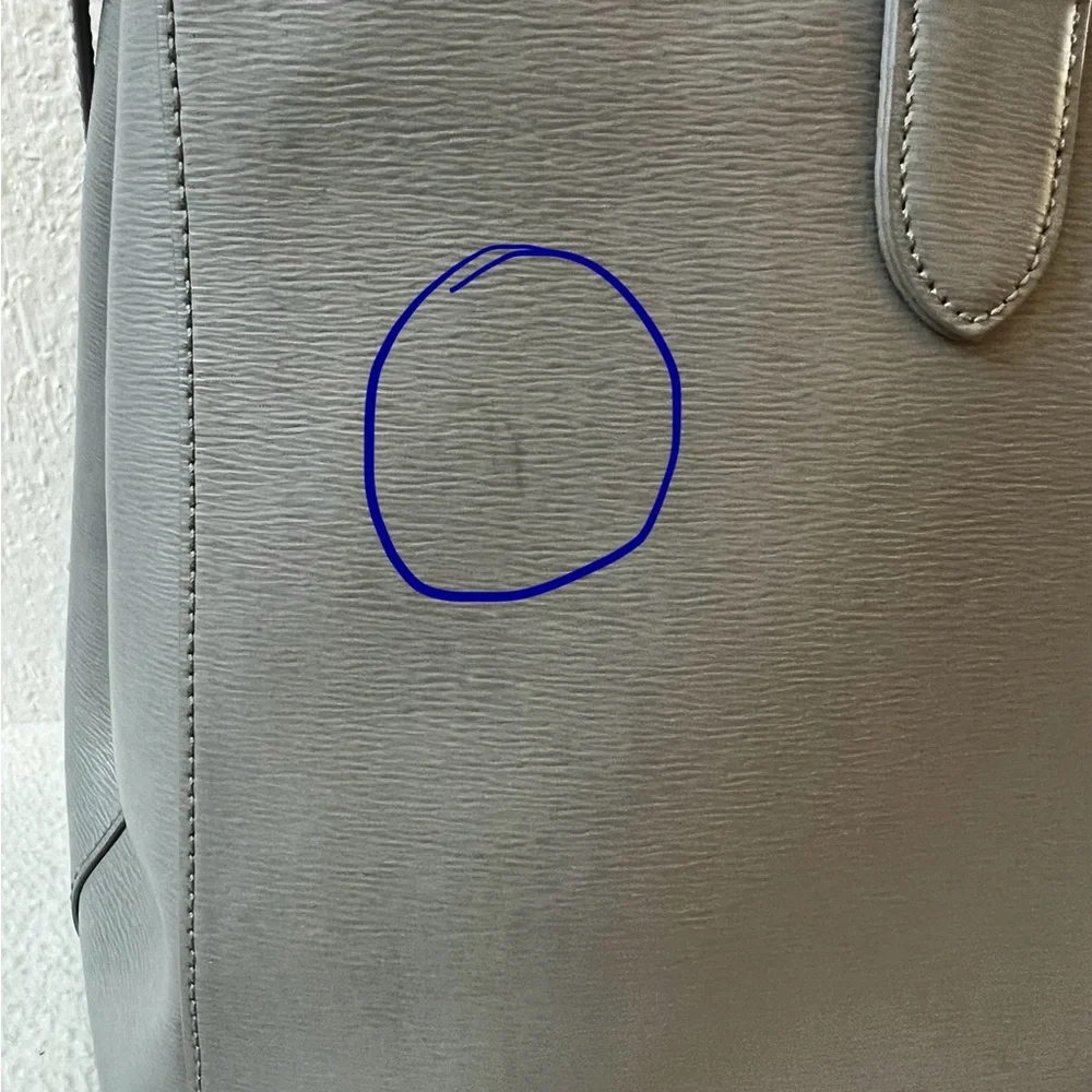 Lauren Ralph Lauren Gray Leather Newbury Double Zip Satchel Crossbody TotePurse